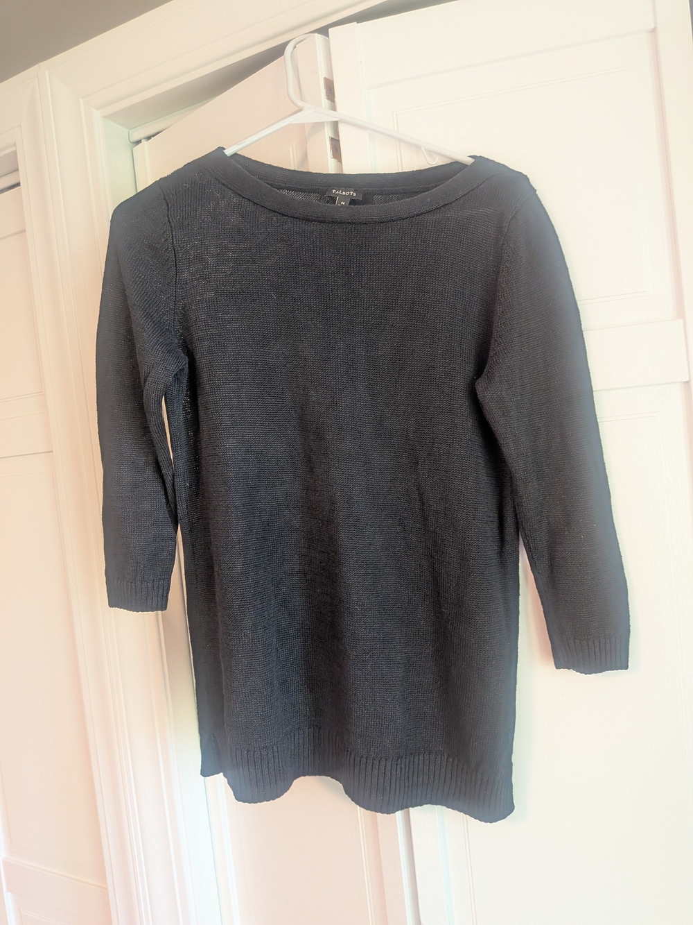 Talbots Black Crewneck 3/4 Sweater